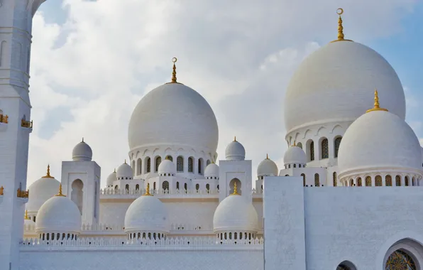 UAE, dome, Abu Dhabi, white, the mosque of Shakh Zayed