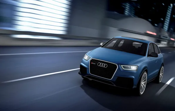 Road, the city, Audi, Blue, Machine, The concept, The front