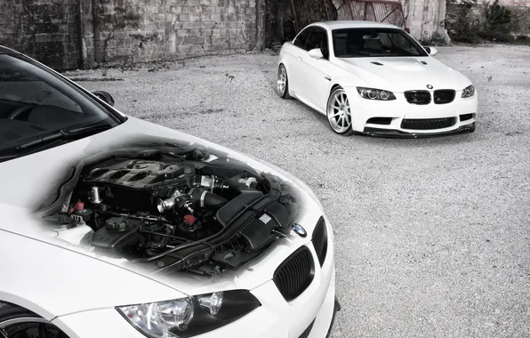 Picture white, wall, BMW, BMW, white, the front part, WHEELS, ADV 1