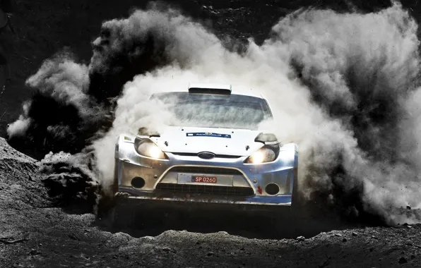 Ford, Auto, Dust, Sport, Race, Skid, Lights, WRC