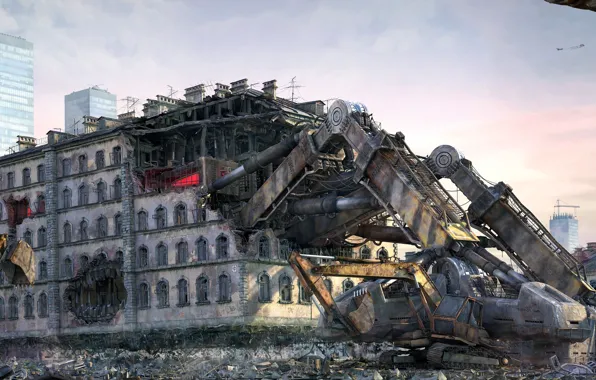 Work, technique, destruction, Fury exterior, demolition