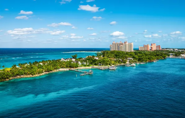 Wallpaper sea, island, the hotel, Bahamas, Nassau for mobile and ...