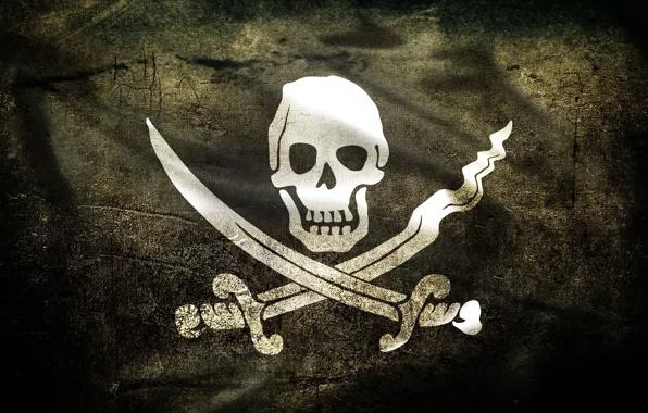 Picture skull, flag, Pirates