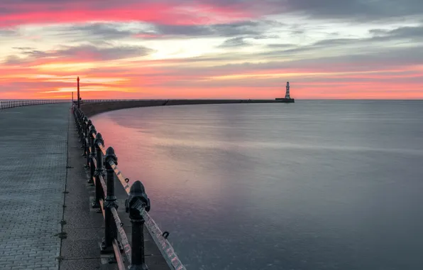 Sunrise, Sunderland, Seascape, Roker Pier