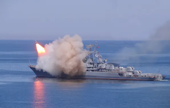 Ship, combat, The black sea, missiles, guard, Okay, launches