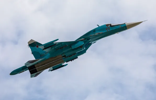 Fighter-bomber, Su-34, multifunction, Videoconferencing Russia