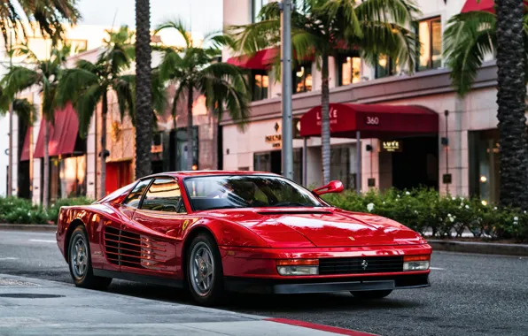 Red, Auto, Machine, Ferrari, Ferrari, Sports car, 1986, Testarossa