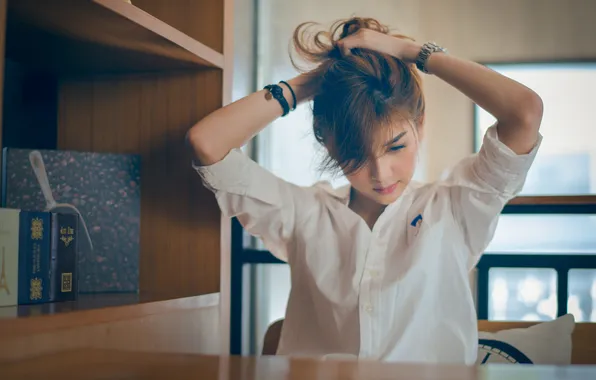 Girl, face, background, hair, Asian
