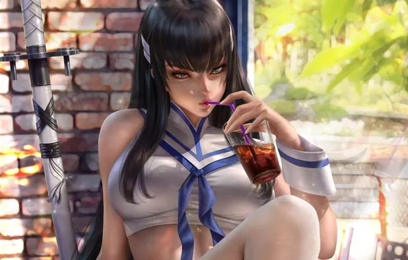 Look, girl, drink, Cola, Kill La Kill