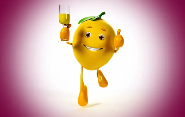 Picture look, smile, background, lemon, running, lemon, champagne, eyes