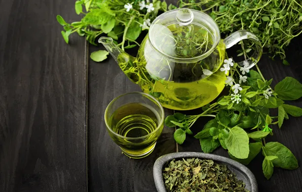 Green, drink, cup, teapot, Melissa, tea, green tea