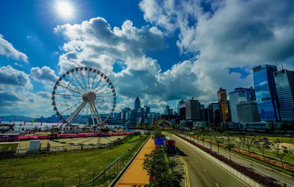 The sky, clouds, Hong Kong, morning, Hong Kong