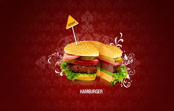 Picture minimalism, vector, Hamburger