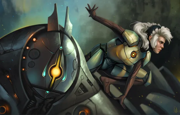 Picture girl, robot, art, Kelly Perry