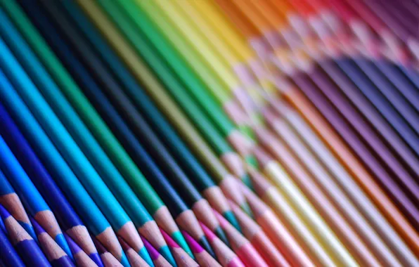 Background, rainbow, pencils, rainbow, background, Pencils
