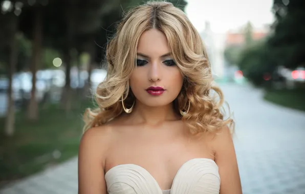 Summer, face, makeup, hairstyle, beauty