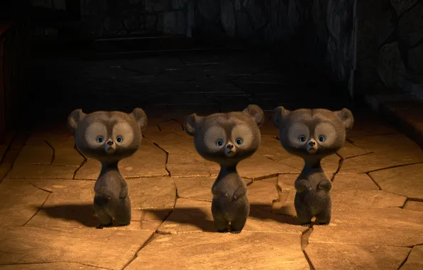 Picture cartoon, triplets, Pixar, brave bears