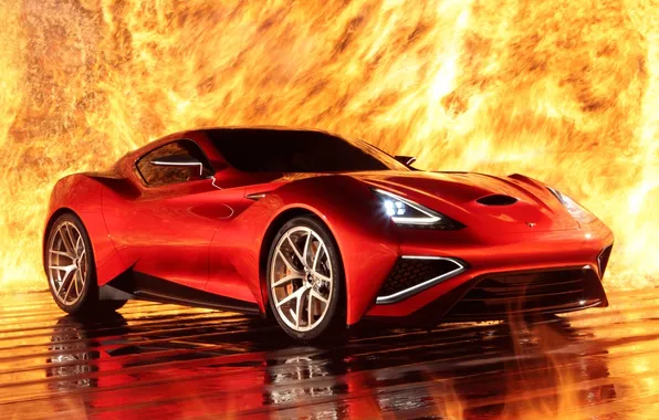 Picture fire, supercar, the front, Icon, Vulcano, Vulcan, Icona