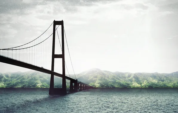 Bridge, the ocean, island, tropical