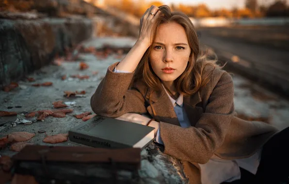 Portrait, book, Nastya, Alexander Kurennoy