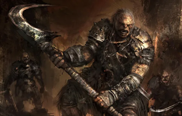 Fantasy, Art, Background, Weapon, Artwork, Warriors, Orcs