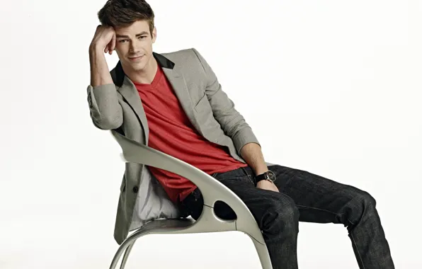 Style, background, chair, guy, actor, sitting, Grant Gustin