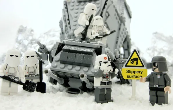 Winter, Clones, Star Wars, Star wars, Lego, Slippery Surface, Slippery Surface