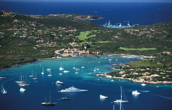 Sea, the city, coast, ships, Bay, yachts, boats, Italy