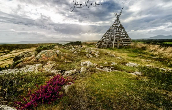 Picture field, nature, wigwam, the hut