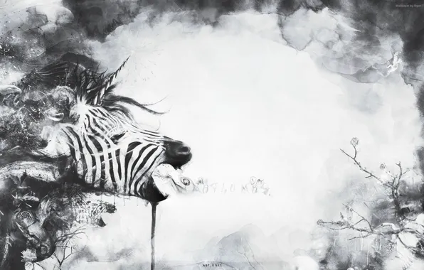Abstraction, plant, Zebra, unicorn