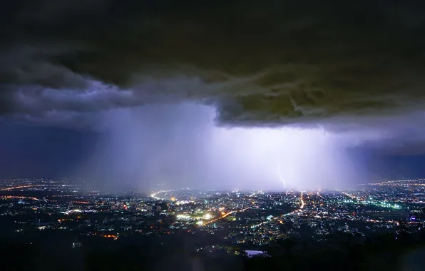 City, dark, cloud, danger, buildings, bright, cityscape, dramatic