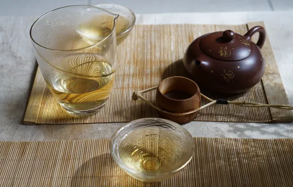 Glass, light, tea, kettle, pair, the tea party, Cup, dishes