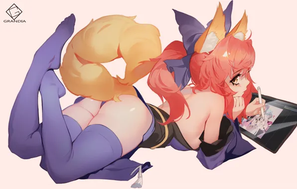 Girl, graphic tablet, Grandia, Tamamo no Mae, Fate/GrandOrder