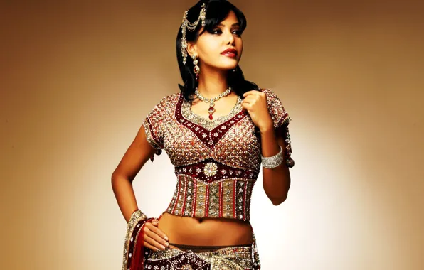 Picture decoration, clothing, brunette, woman, Indian, indian brunette