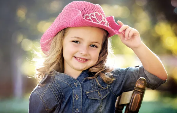 Smile, mood, girl, hat