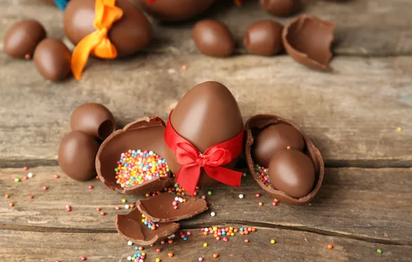 Eggs, Happy, chocolate, Easter, eggs, Easter, chocolate, decoration