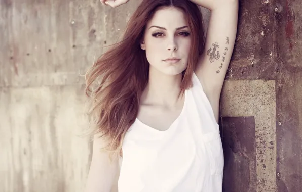 Girl, white, sexy, brown, beautiful, tattoo, hair, wind