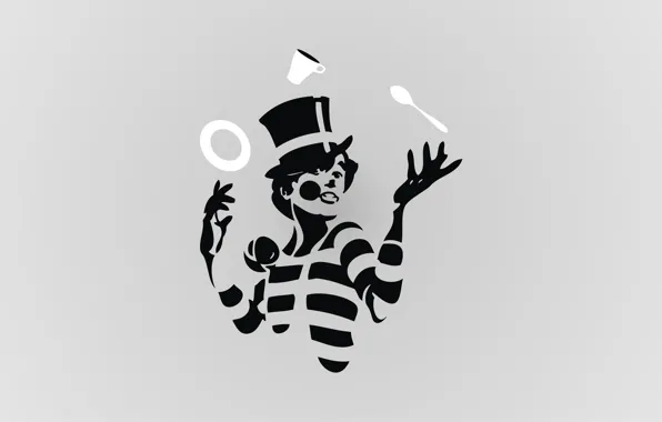 Picture clown, plate, spoon, Cup, zhangler