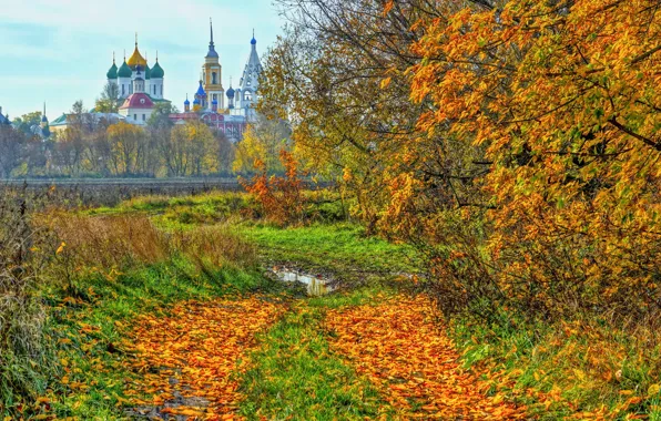 Picture autumn, temple, Kolomna