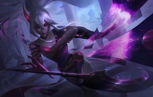 Picture League of Legends, horns, girl, magic