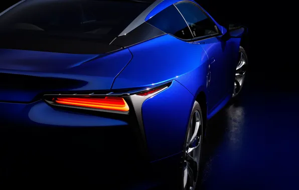Headlight, Lexus, rear view, 2018, LC 500, Structural Blue