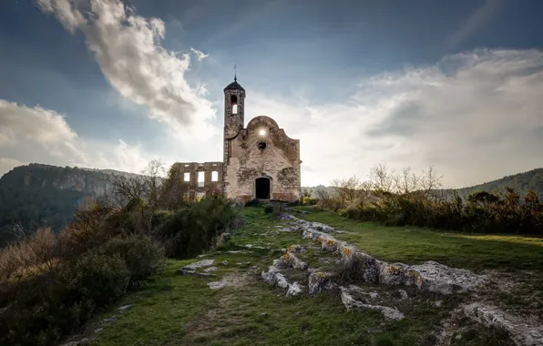 Nature, morning, ruins
