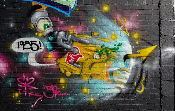 The city, wall, grafiti