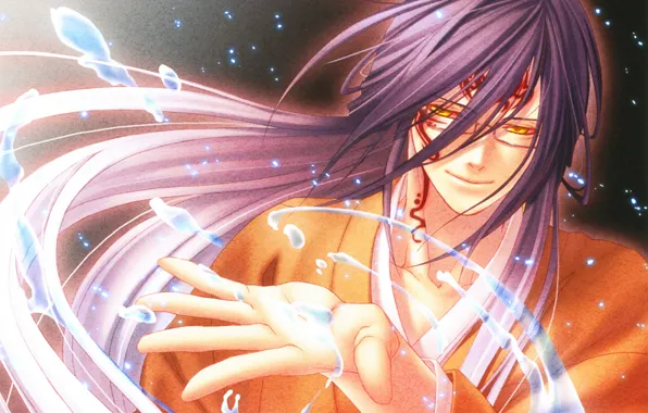 The demon, long hair, Japanese clothing, yellow eyes, hiiro no kakera, crimson shards, suguru ohms, …
