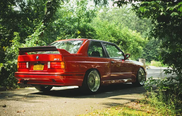 BMW, BMW, red, tuning, e30