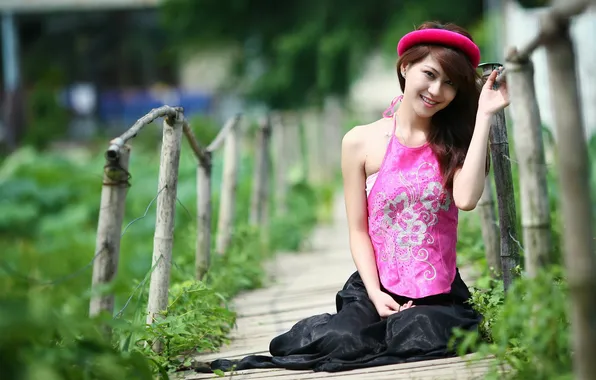 Summer, girl, Asian