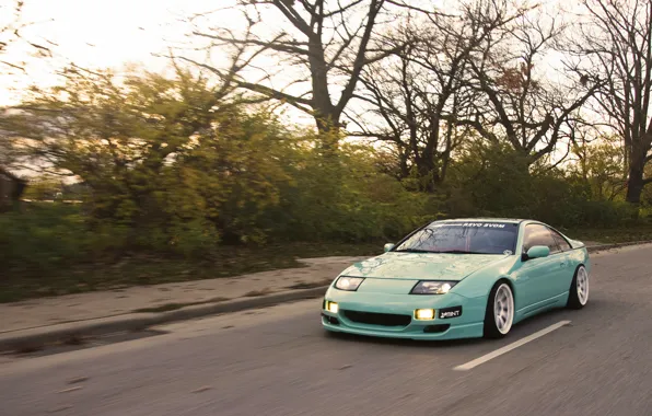 Green, Nissan, Nissan, front, 300zx, fairlady