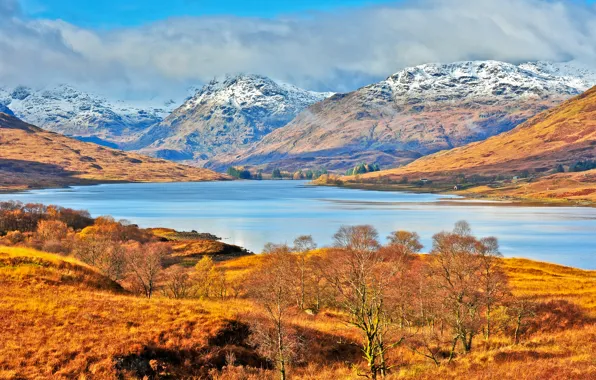Picture autumn, mountains, lake, Scotland