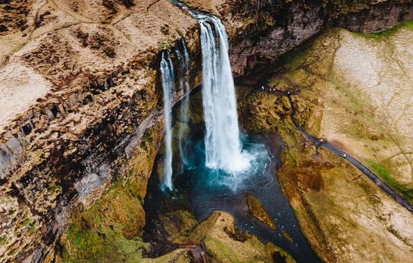 Water, rocks, waterfall