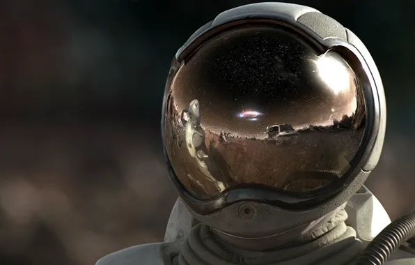 Picture reflection, astronaut, The suit, helmet, 157